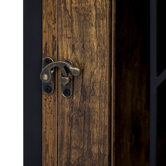 Furniture Style 2 In 1 Pet Friendly Dog Crate Composite Desk Hutch - Rustic Brown