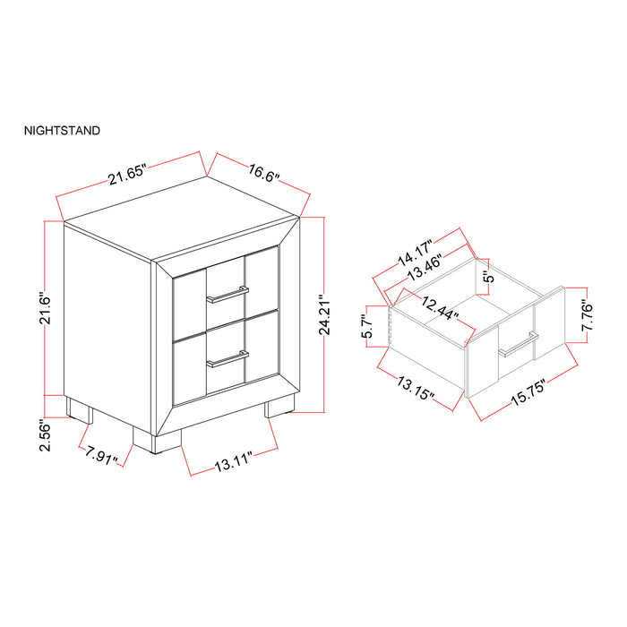 Prime - 5 Piece Bedroom Set With LED Headboard