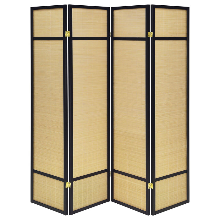 Sensei - 4 Panel Bamboo Room Divider Folding Screen - Natural