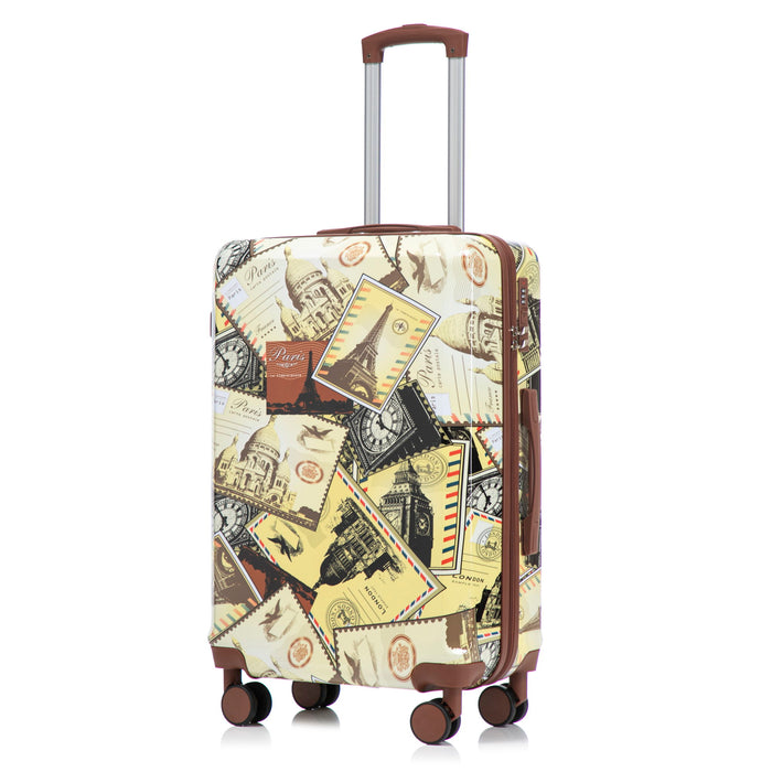 3 Piece Spinner Luggage Set 20" / 24" / 28" With Combination Lock And Silent Wheels - Black / Vintage