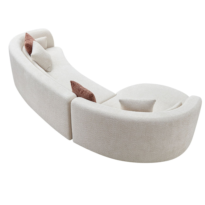 Curved Sectional Sofa, L - Shape Modular Chaise