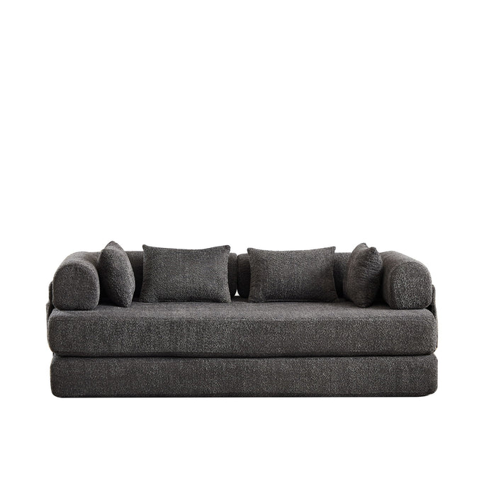 Convertible Sleeper Sofa Bed With Cylindrical Pillow