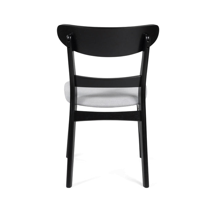 5 Piece Dining Set With 1 Table And 4 Upholstered Chairs - Black / Light Gray