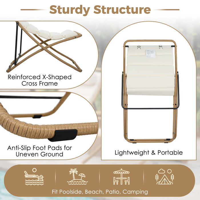 Outdoor Folding Chair With Adjustable Backrest (Set of 2)
