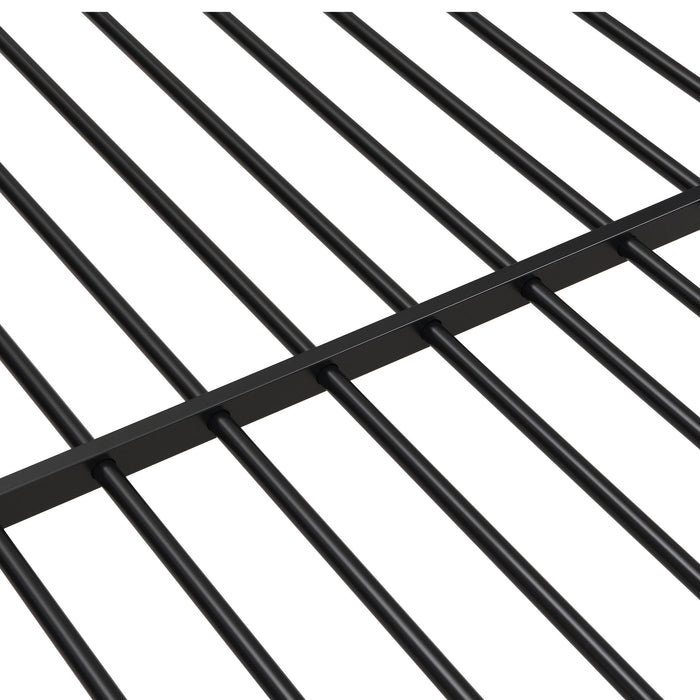 Full Over Full Modern Metal Bunk Bed With Trundle - Black