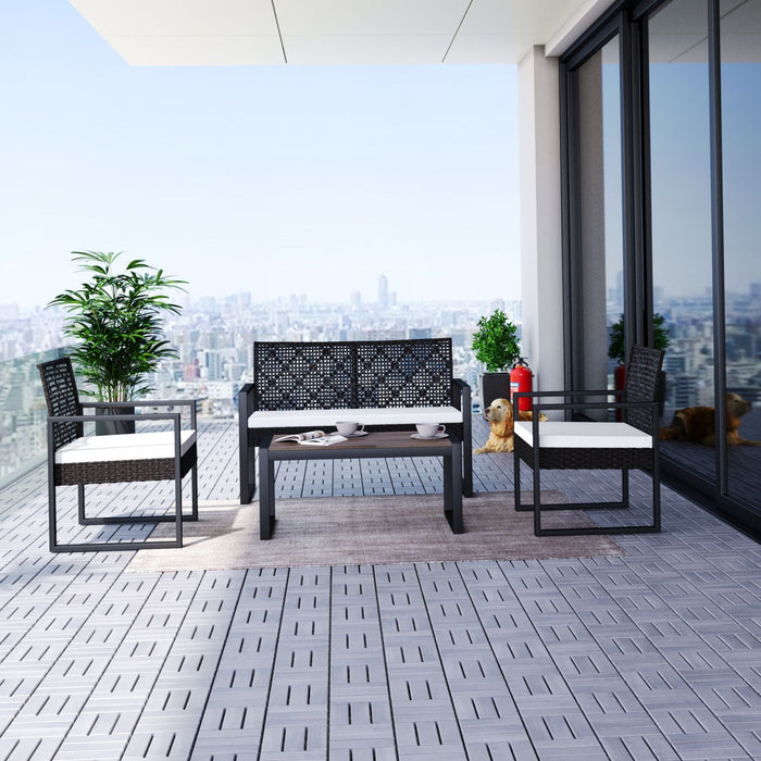 Interlocking Deck Tiles Checker Pattern, Square Acacia Hardwood Outdoor Flooring For Patio, Bancony, Pool Side