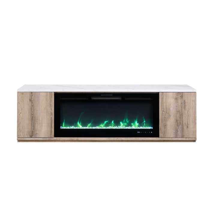 Mason - Entertainment Unit With Bluetooth Speaker And LED Lighting - Natural