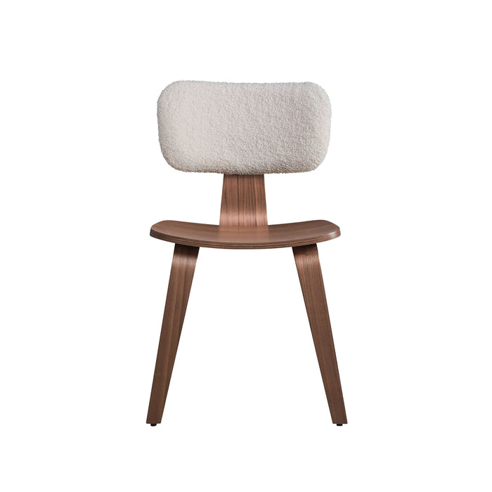 Casson - Boucle 7 Walnut Side Chair (Set of 2) - White / Walnut