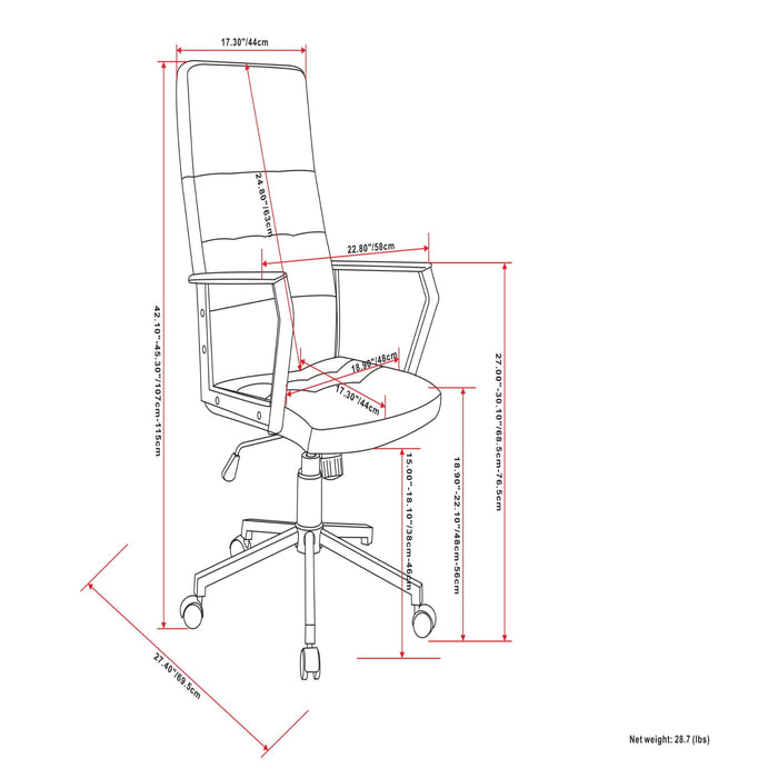 Foley - Swivel Office Chair - Distressed Blue