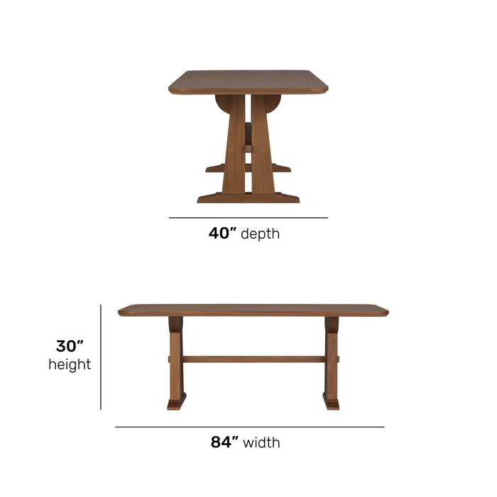 Lincoln - Rectangular Dining Table - Brown