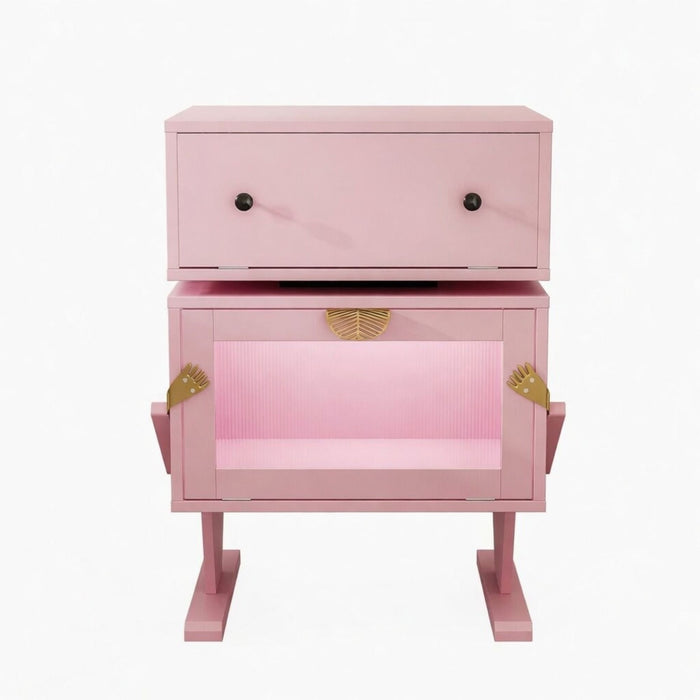 Robot LED Nightstand With 360° Rotating Drawer