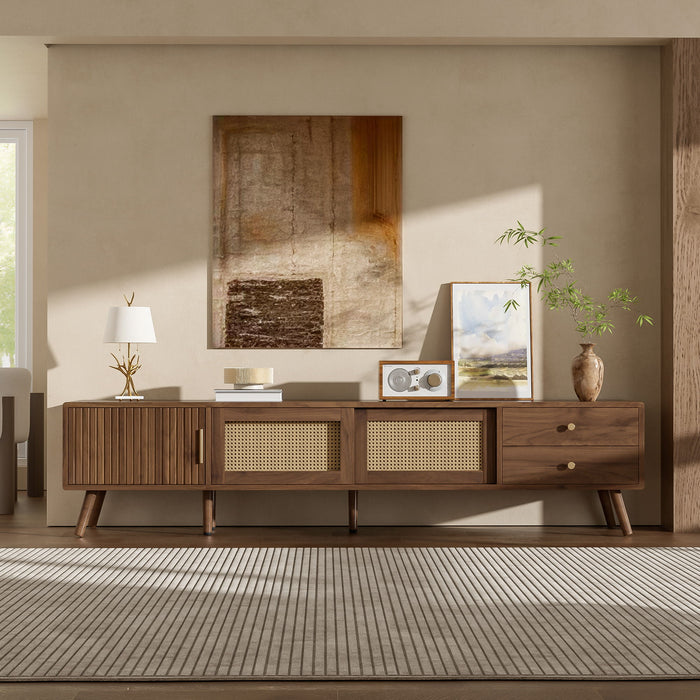 TV Stand With Storage Cabinets - Natural