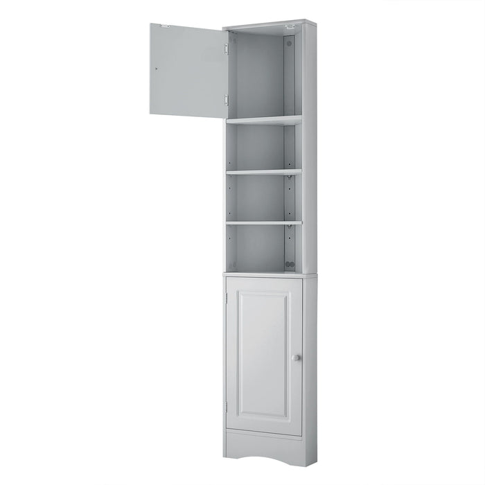 Multi Functional Corner Cabinet With Adjustable Shelves And 2 Doors