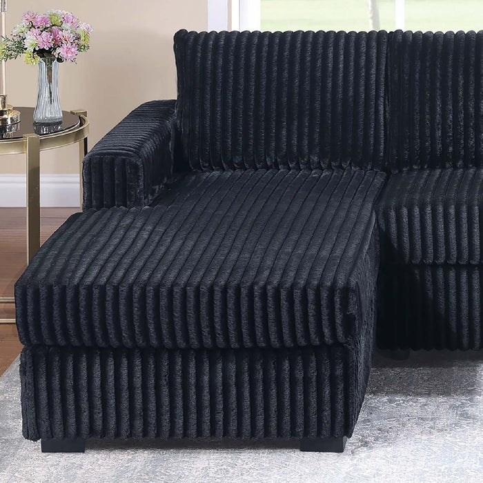 U-Shaped Sectional Set With Cushion Back Armless Chairs Right And Left Arm Chaise