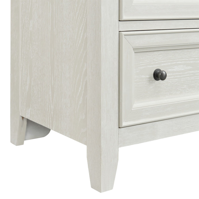 Woodinville - 3-Drawer Nightstand With USB Charging Port, Dovetail Joinery, Felt And Cedar-Lined Drawers - Gypsum Whitewash