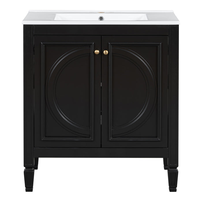 Double Sink Bathroom Vanity Set With Wall Mount Mirror Cabinet