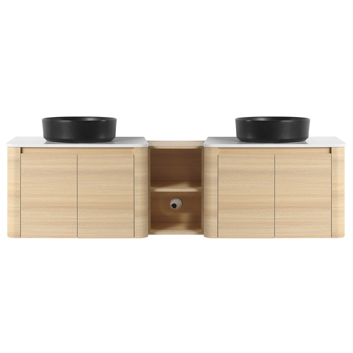 Mounted Bathroom Vanity With Art Sink, 1 Storage Shelf, Soft Close Door