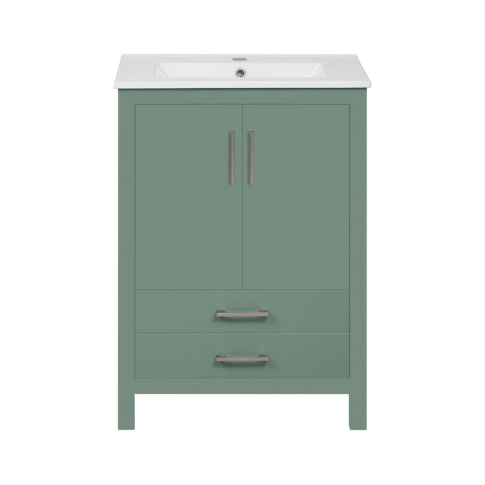 Bathroom Vanity With Sink Combo, Freestanding Storage Cabinet, Soft Closing Doors - Green