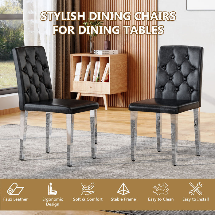 Dining Chairs With Ergonomic Buckle Backrest For Home