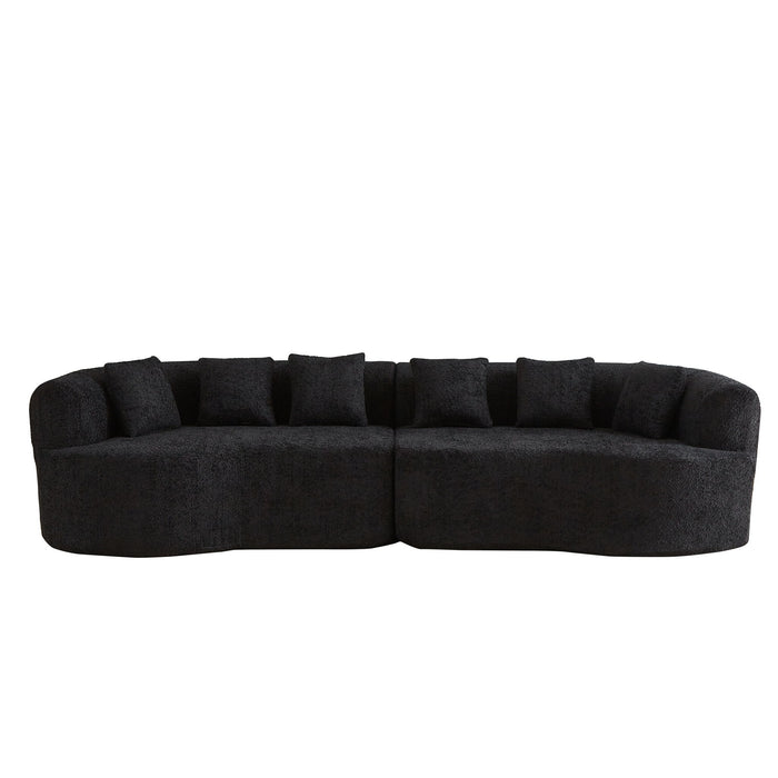 Curved Sectional Sofa With 6 Pillows