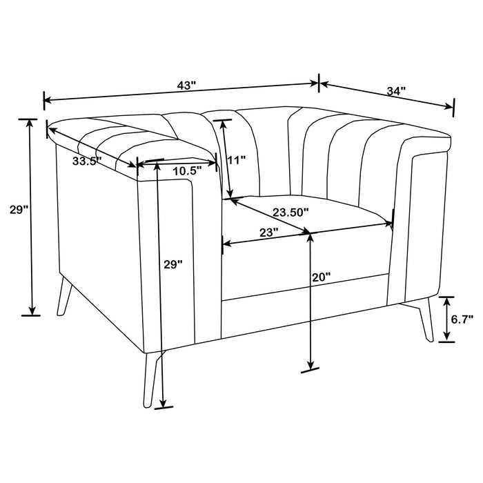 Darci - Tuxedo Arm Living Room Set