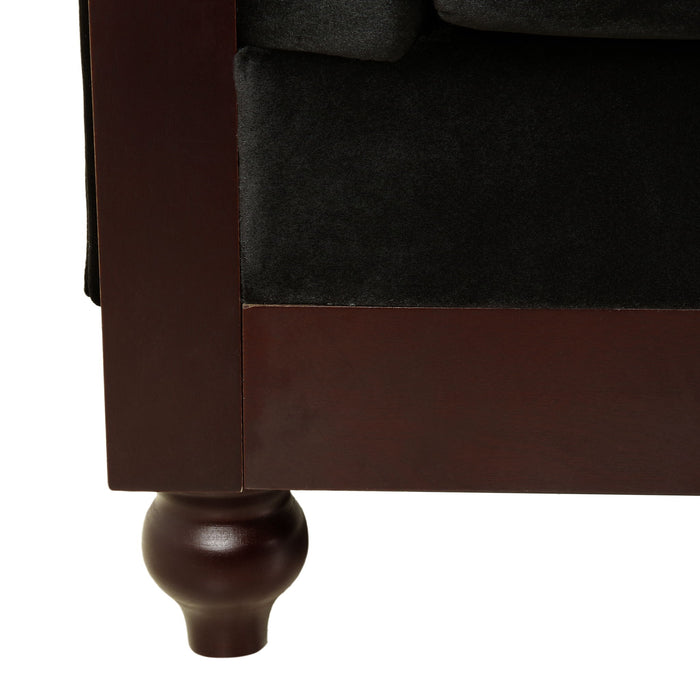 Chesterfield Velvet Loveseat Sofa, 2 Person Rolled Arm Upholstered Couch