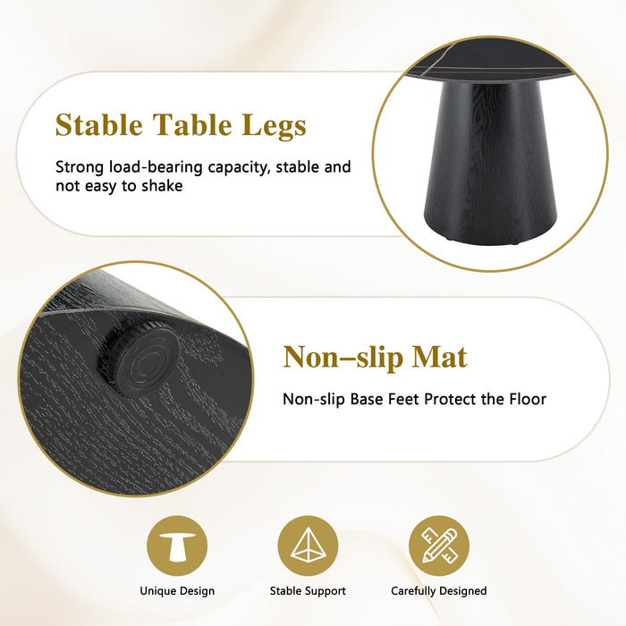 Round Dining Table - Black