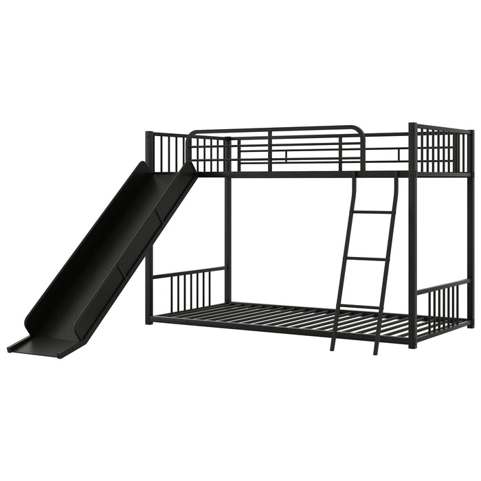 Metal Bunk Bed With Slide, Durable Steel Frame