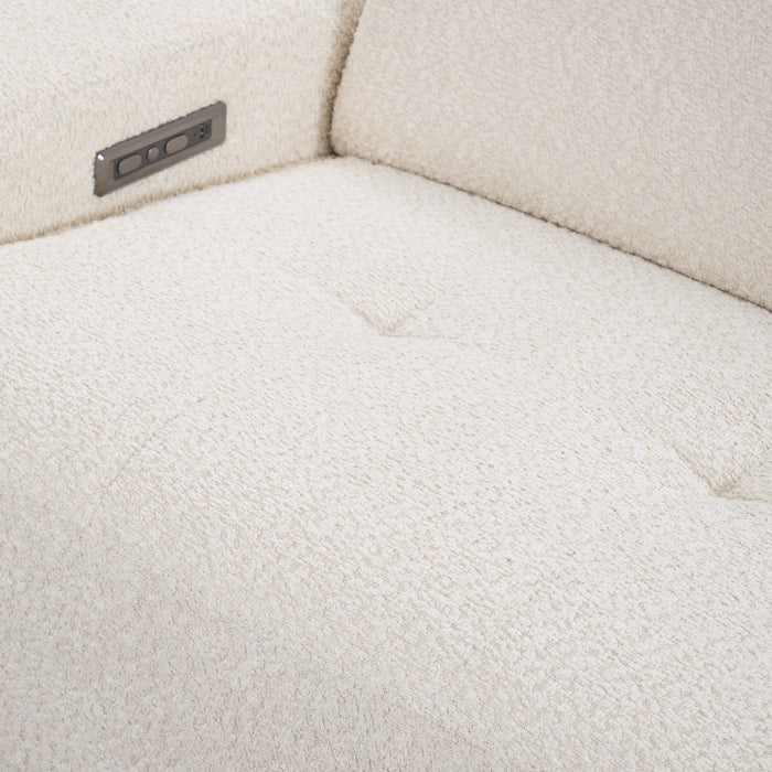 Darrow - Upholstered Power Recliner Sofa - White