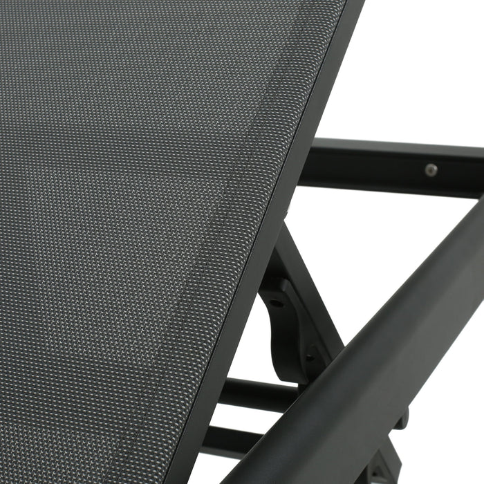 Outdoor Patio Chaise Lounge With 5 Reclining Positions