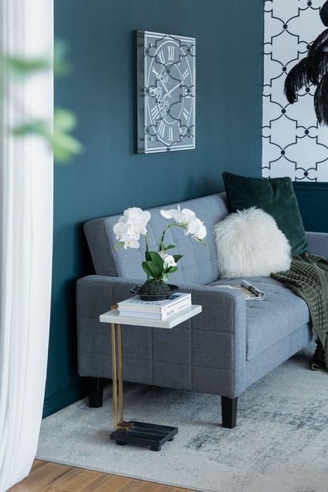 Crystal Side Table With Metal Frame, Artistic Accent Table For Living Room