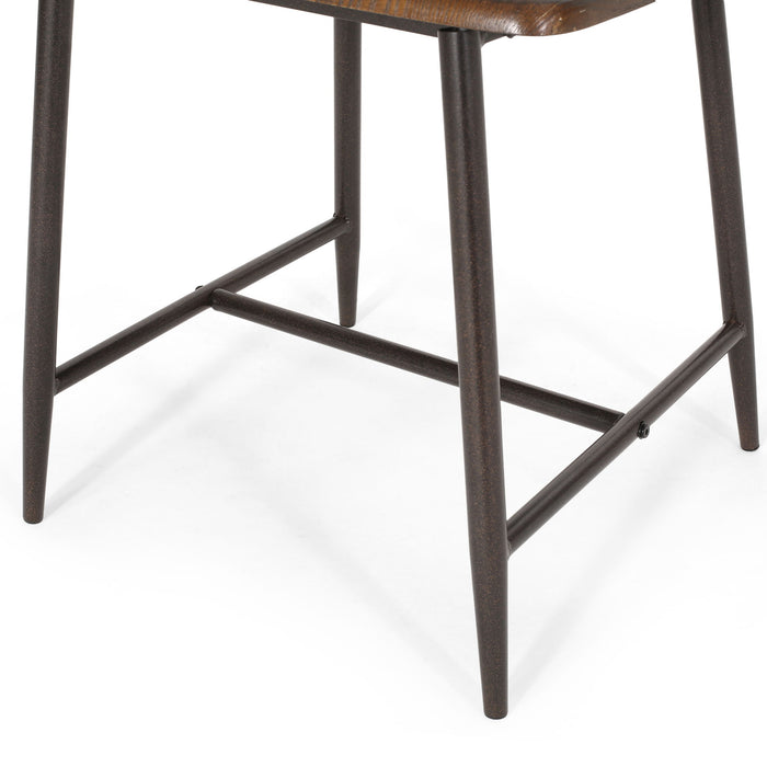 Rustic Farmhouse Style Dining Chair With Spindle Backrest - Dark Brown