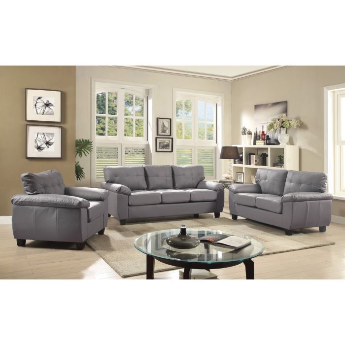 Sophisticated Sofa With Padded Arms - Gray