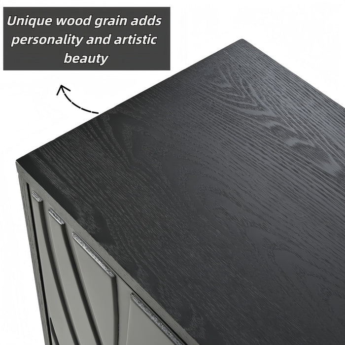 Modern Sideboard Buffet Cabinet With Handleless Press To Open Design With 4 Doors