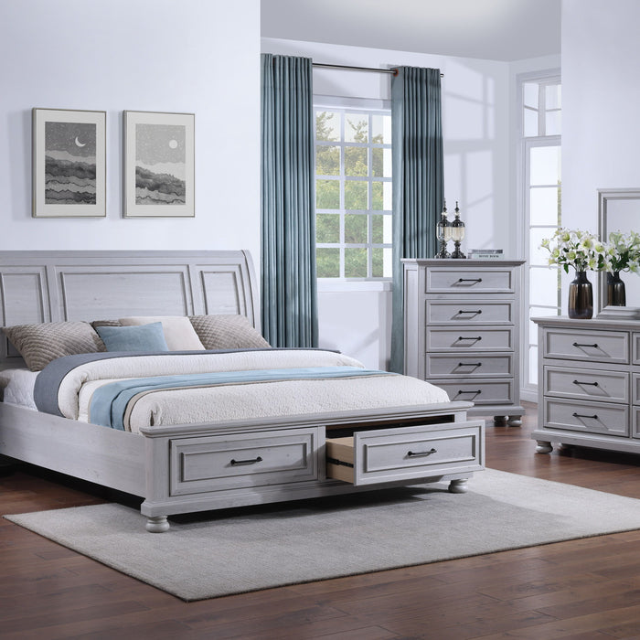 Larksmont - 2-Drawer Nightstand With USB-A/USB-C Port - Oyster Shell Gray