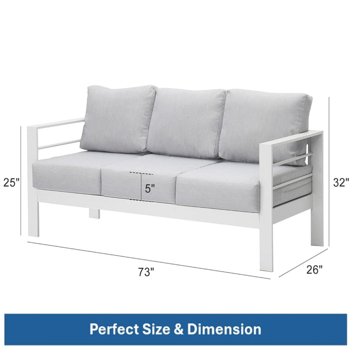 All-Weather Patio Sofa & Cushions, 3 Seat Outdoor Couch