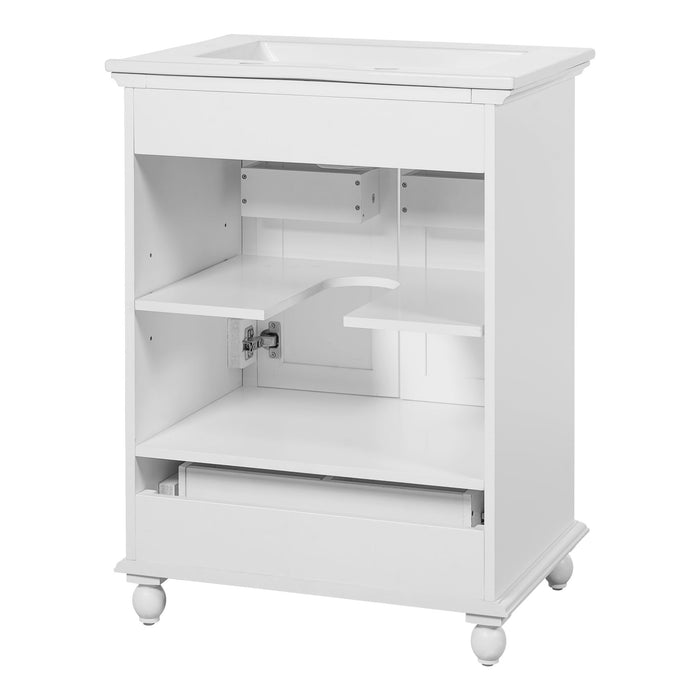 Modern Bathroom Vanity With Sink, Cabinet With Drawer And Dividers, Rectangular Storage Unit