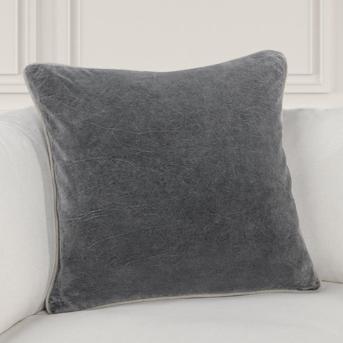 Heirloom Velvet - SLD Pillow - Stone Gray
