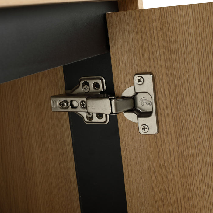 Original 60" Freestanding Bathroom Vanity With Double Resin Sink Plywood Soft Closing Doors & Drawers - Oak