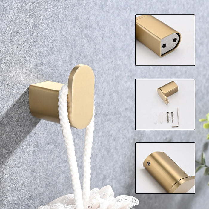 4 Pieces Bathroom Hardware Set Single Towel Bar, Towel Holder, Toilet Paper Holder