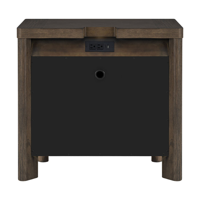 3 Drawer Nightstand With USB - Dark Oak