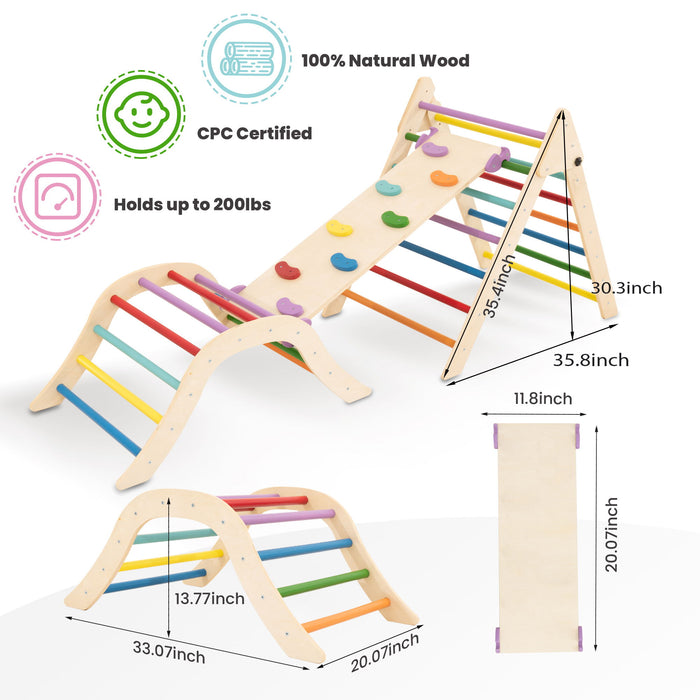 Gardenia - Pikler Triangle Set, Montessori Toddler Climbing Toys, 2 Piece