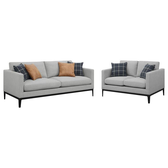 Montauk - 2 Piece Arms Living Room Set With Upholstered Seating - Light Gray