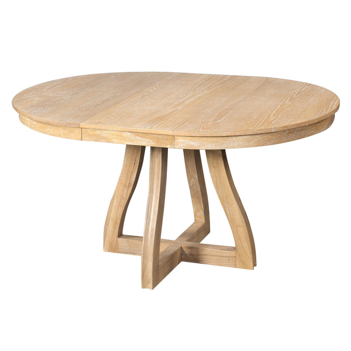 Round Extendable Dining Tabl, Middle Leaf, Curved Legs