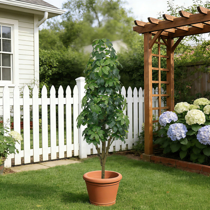 Realistic Faux Tree With Lifelike Foliage For Indoor And Outdoor Use - Green