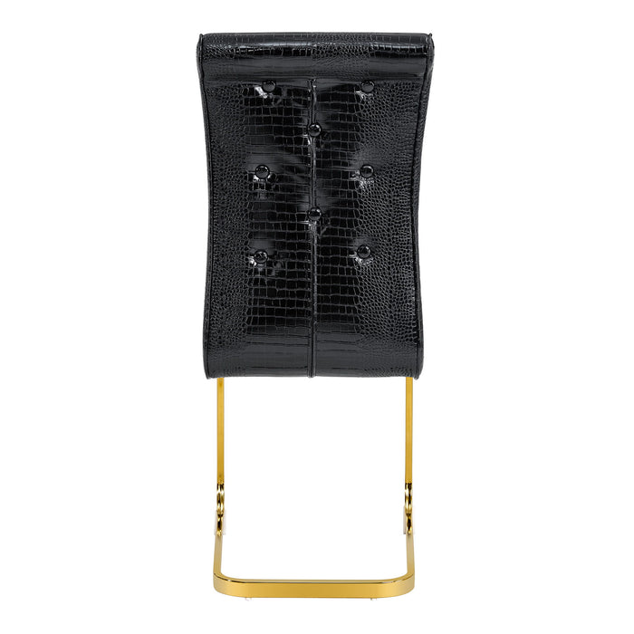 Elegant Design Alligator Skin Upholstered Dining Chairs