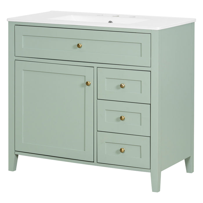 Bathroom Vanity With Sink, Cabinet With 3 Drawers And Adjustable Shelf