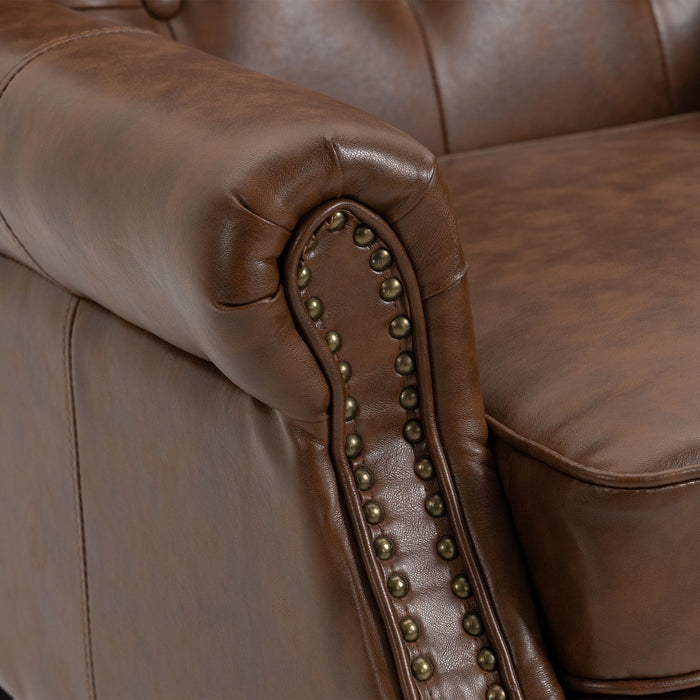 Modern Accent Armchair With Sturdy Wood Legs