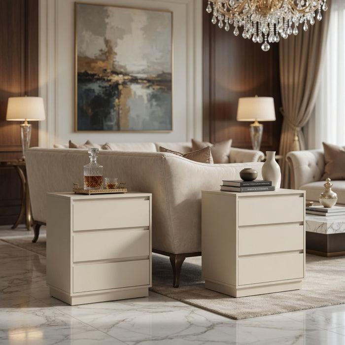 3 Drawer Nightstand, Bedroom Side Table