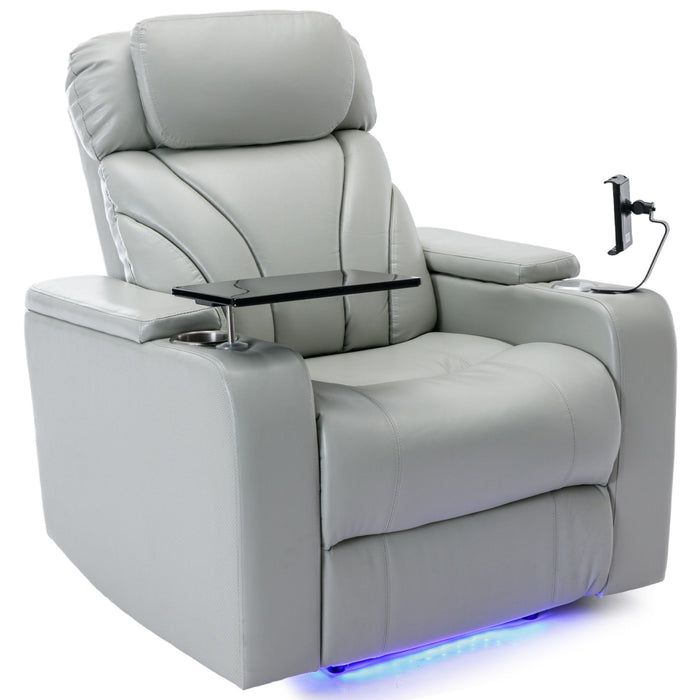 Power Motion Recliner Electric Power Recliner With USB Charging Port, Hidden Arm Storage, Convenient Cup Holder And Bluetooth Speaker